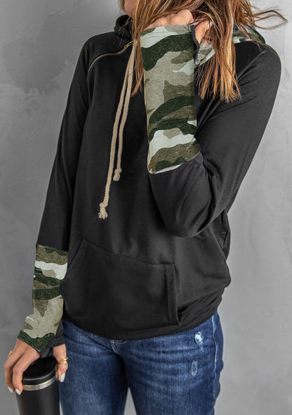 Colorblock Long Sleeve Pocketed Hoodie