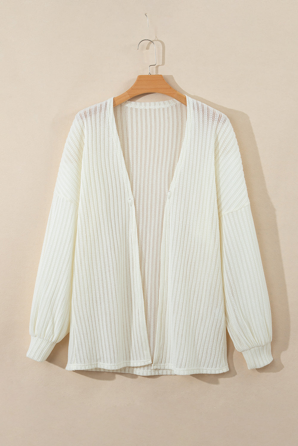 Stripe Textured Lantern Sleeve Kimono