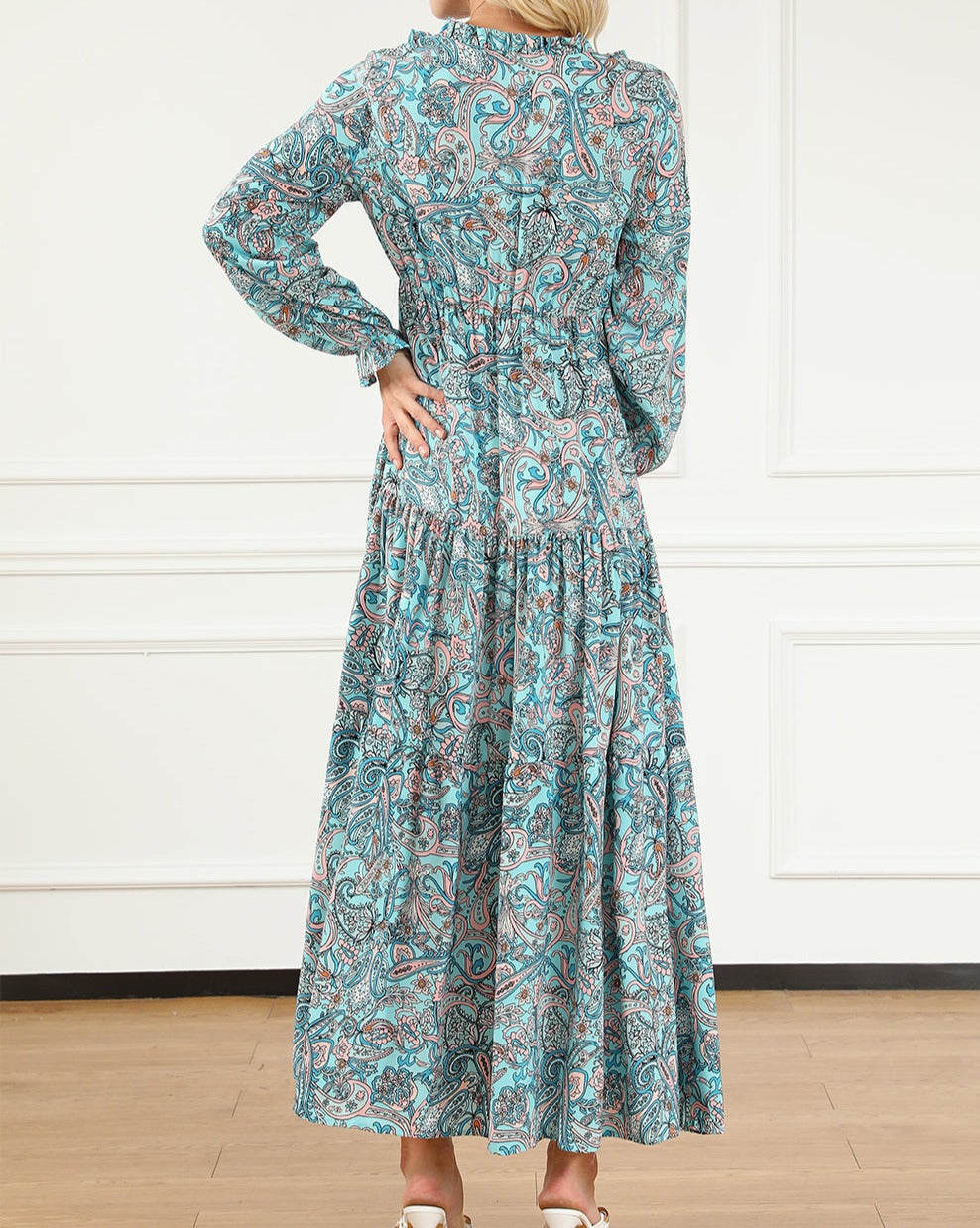 Paisley Boho Tiered Maxi Dress