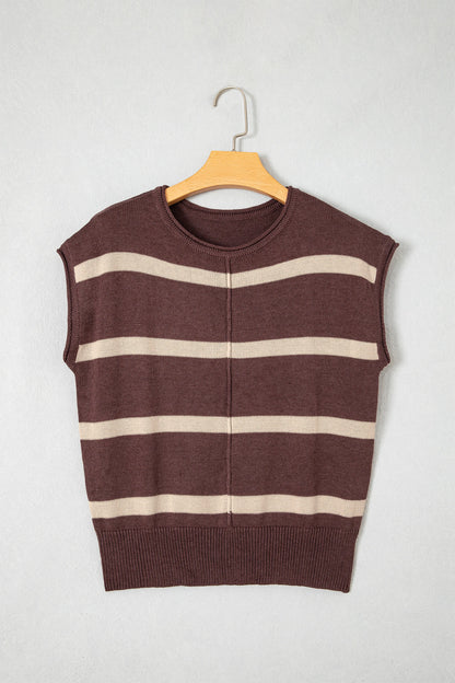 Western Stripe Short Sleeve Knit Top