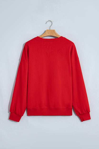 Christmas Gingerbread Embroidered Long Sleeve Sweatshirt