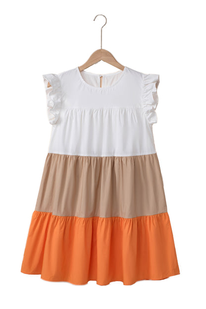 Colorblock Ruffle Tiered Dress