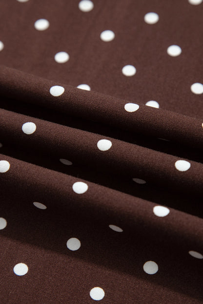 Polka Dot Lace Hem Midi Skirt