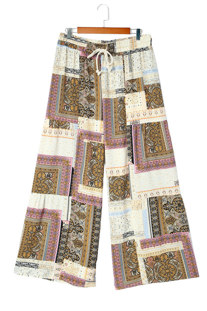 Boho Patchwork Wide Leg Pants