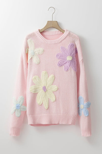 Floral Embroidered Long Sleeve Sweater