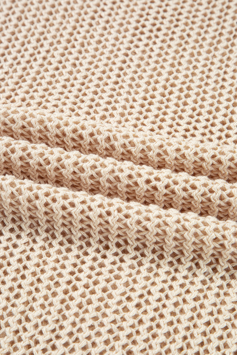 Solid Crochet Hollow-Out Sweater