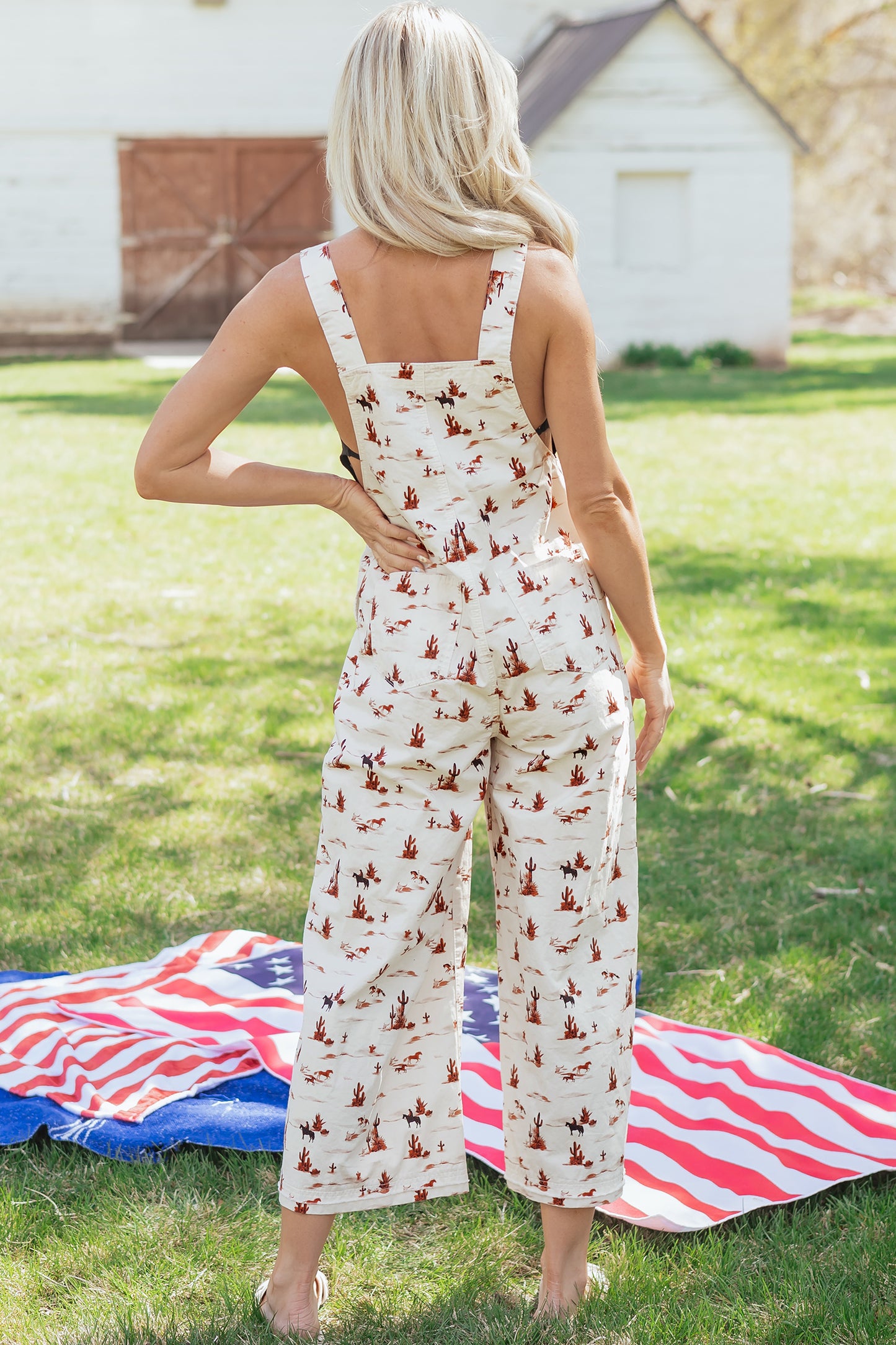 Western Adjustable Buttoned Strap Dungaree Jumpsuit