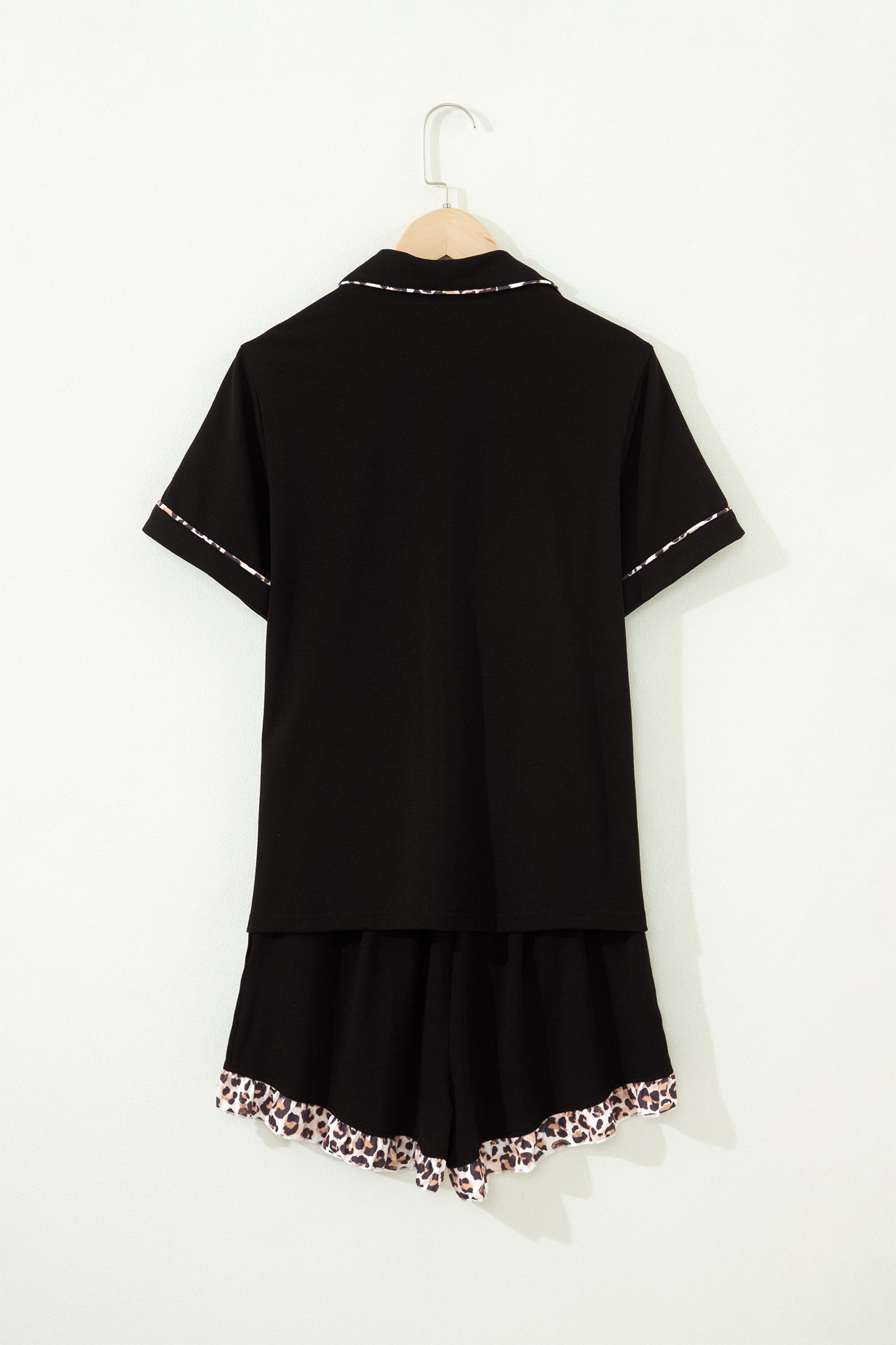 Leopard Patchwork Top & Shorts Pajama Set
