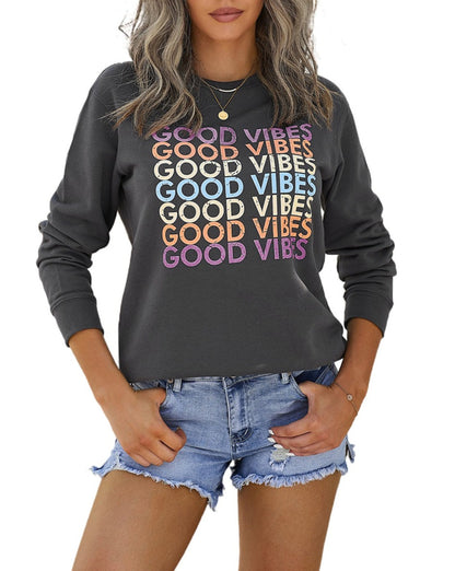 Good Vibes Crewneck Pullover Sweatshirt