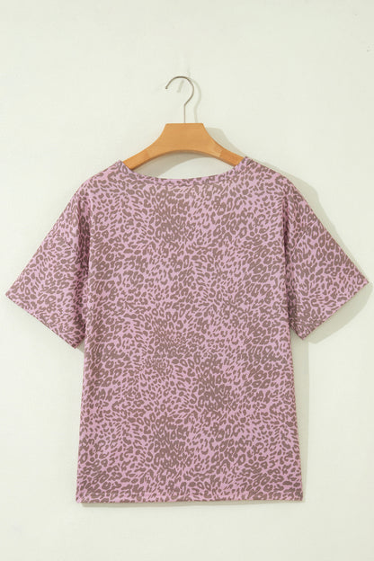 Leopard Retro Star Studded Short Sleeve Tee