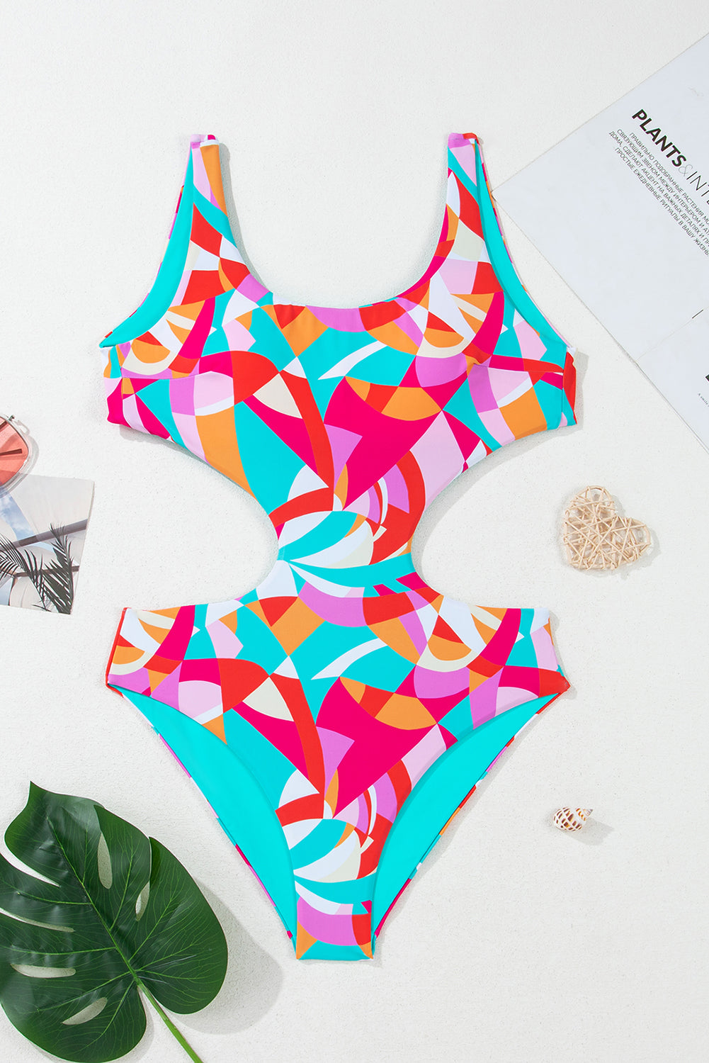 Abstract Geometric One Piece Swimsuit