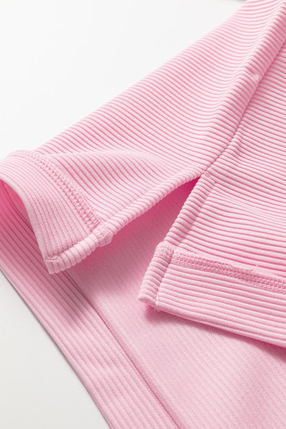 Plus Size Solid Ribbed Drop Shoulder Top