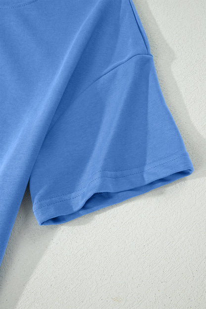 Solid Color Oversize Tee & Wide Leg Pants Set