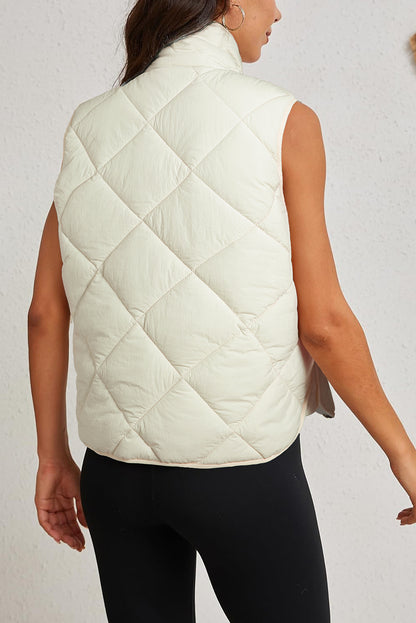 Quilted Button-Up Vest Coat