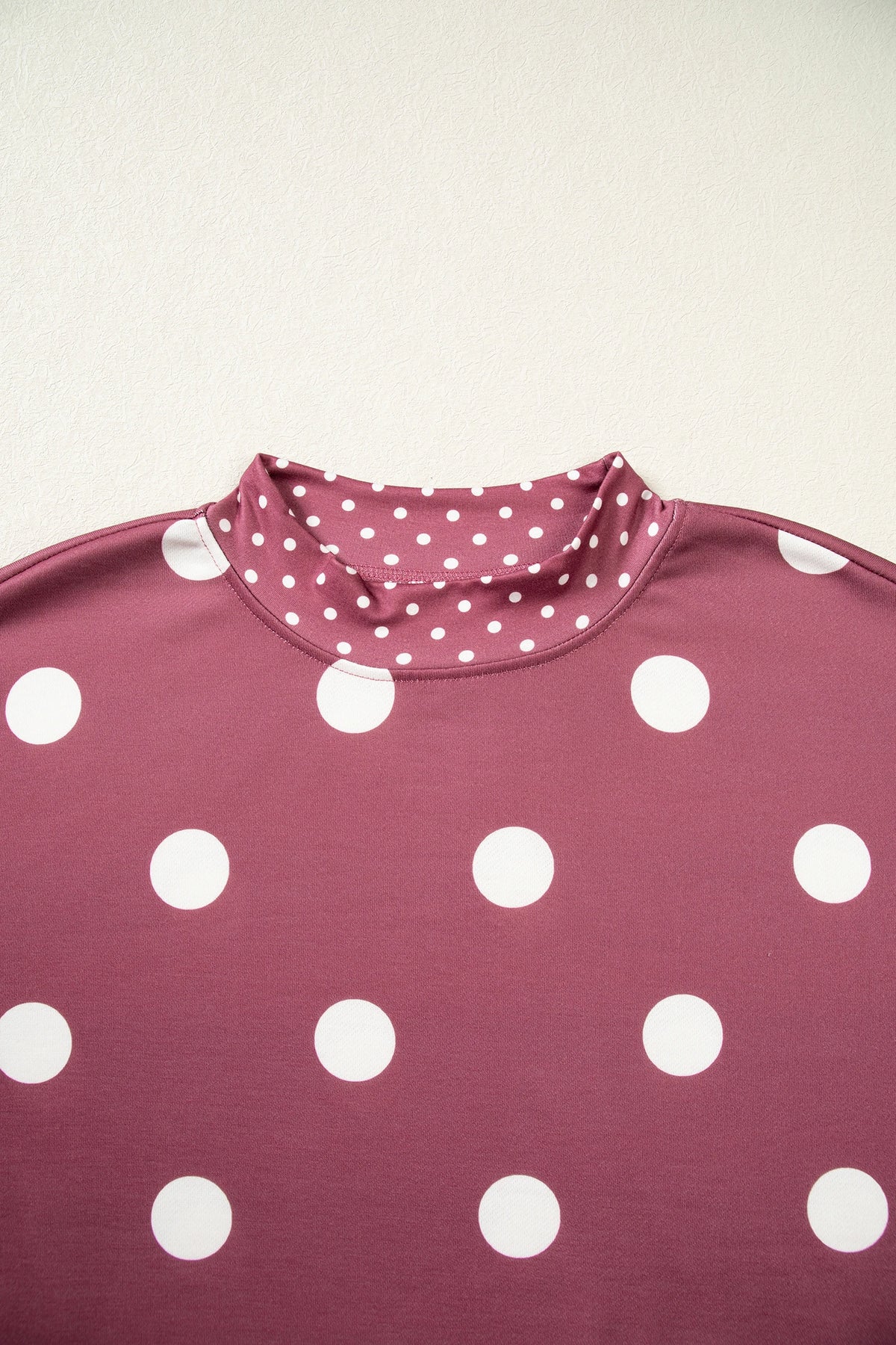Polka Dot Patchwork Drop Shoulder Oversized Sweatshirt