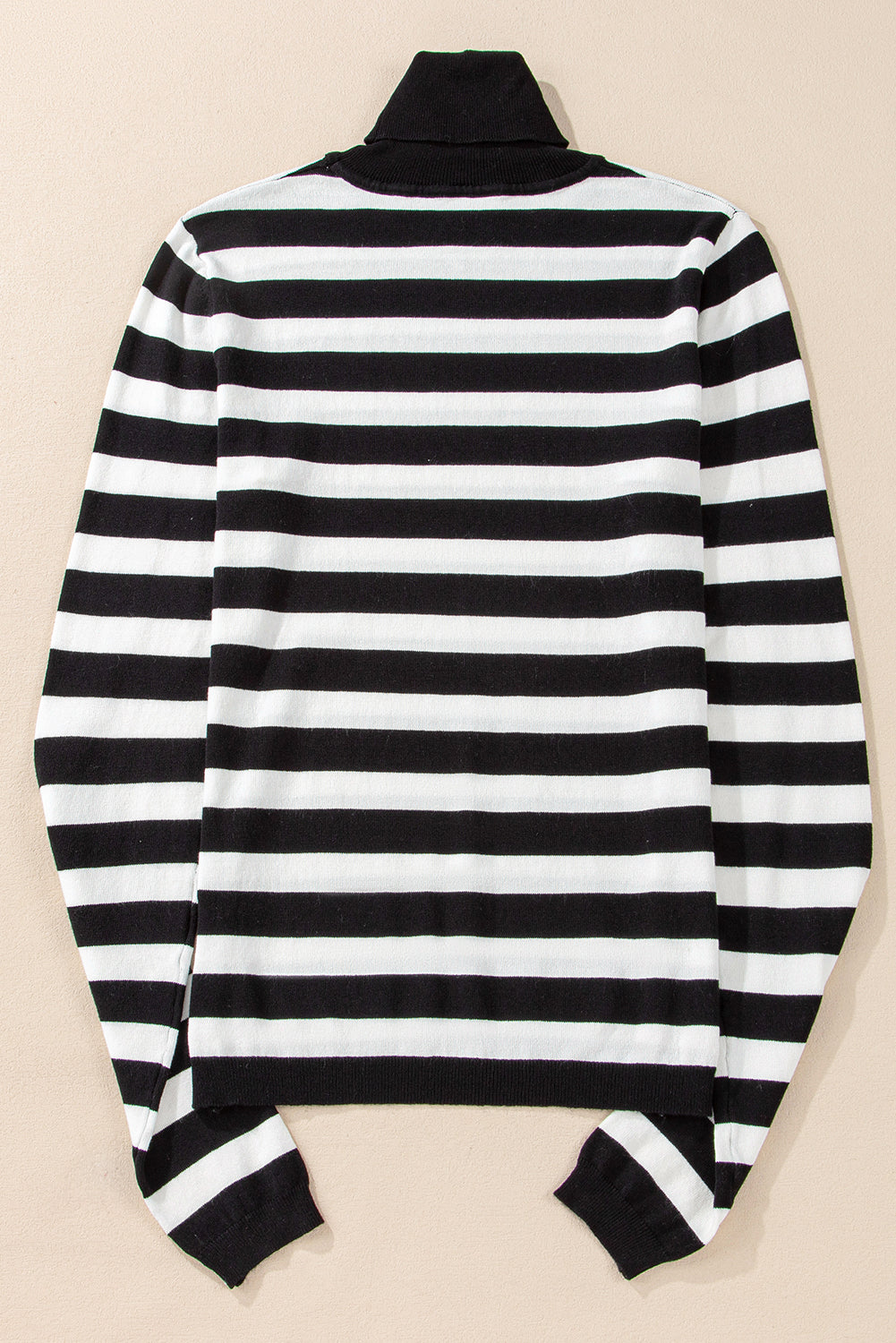 Stripe Turtleneck Long Sleeve Sweater