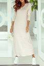 Stripe Long Sleeve Maxi Dress