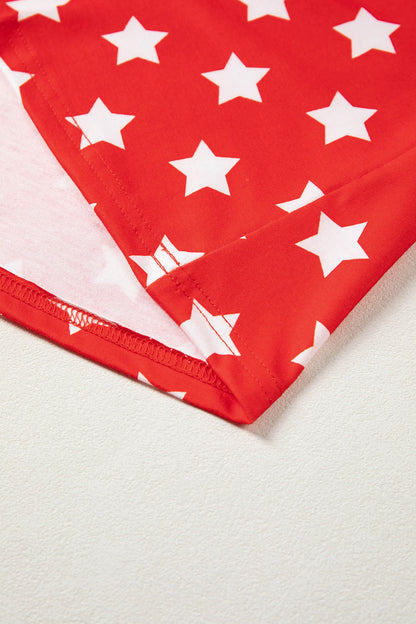Americana Stars Colorblock Short Sleeve Top