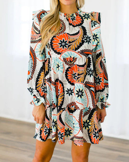 Paisley Floral Long Sleeve Dress