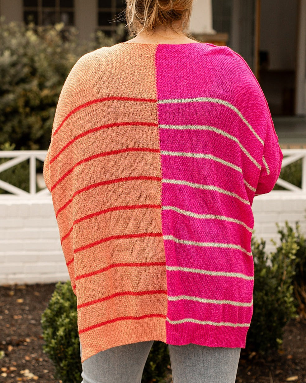 Colorblock Stripe Sweater Plus Size