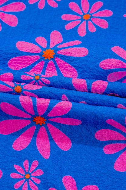 Floral Colorblock Ruffle Strap Flowy Tank Top