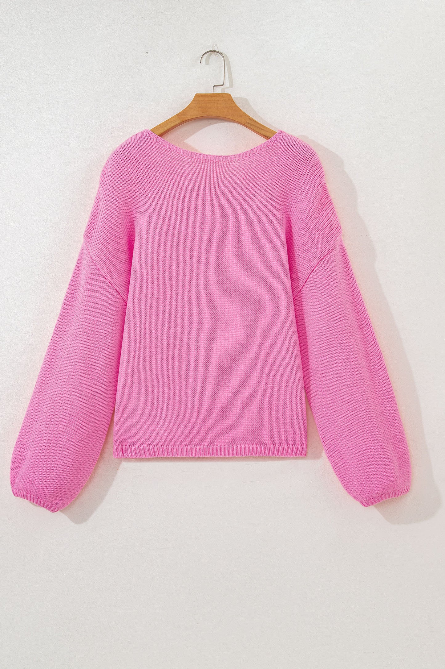 Bow Tie Backless Bubble Sleeve Sweater
