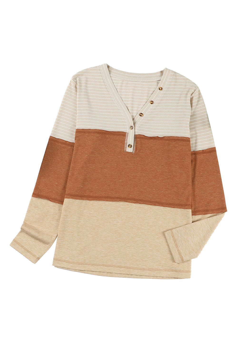 Stripe Colorblock Henley Top