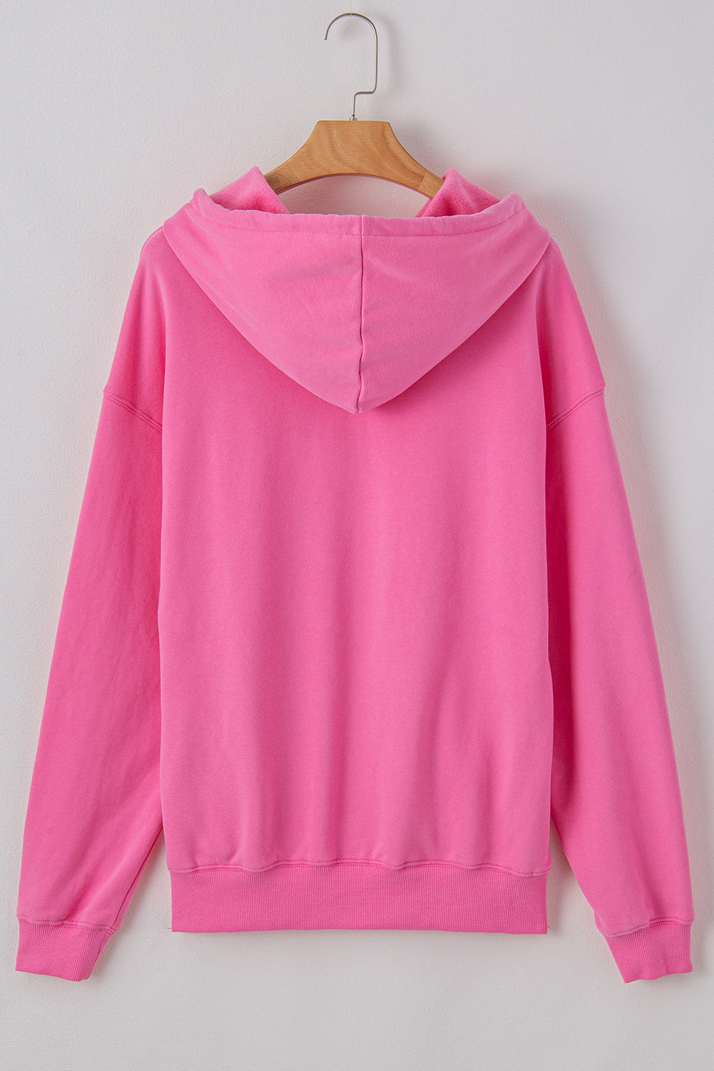 Fleece Lined Pocketed Drawstring Hoodie