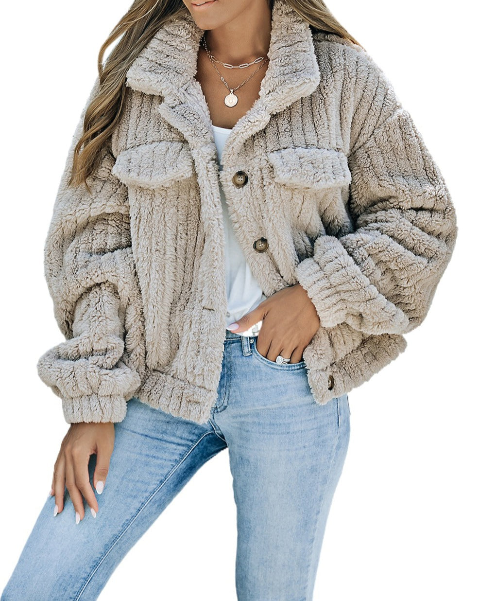 Plush Fleece Button up Jacket