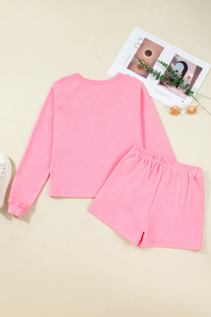 Christmas Tree Plaid Patch Pullover and Short Set