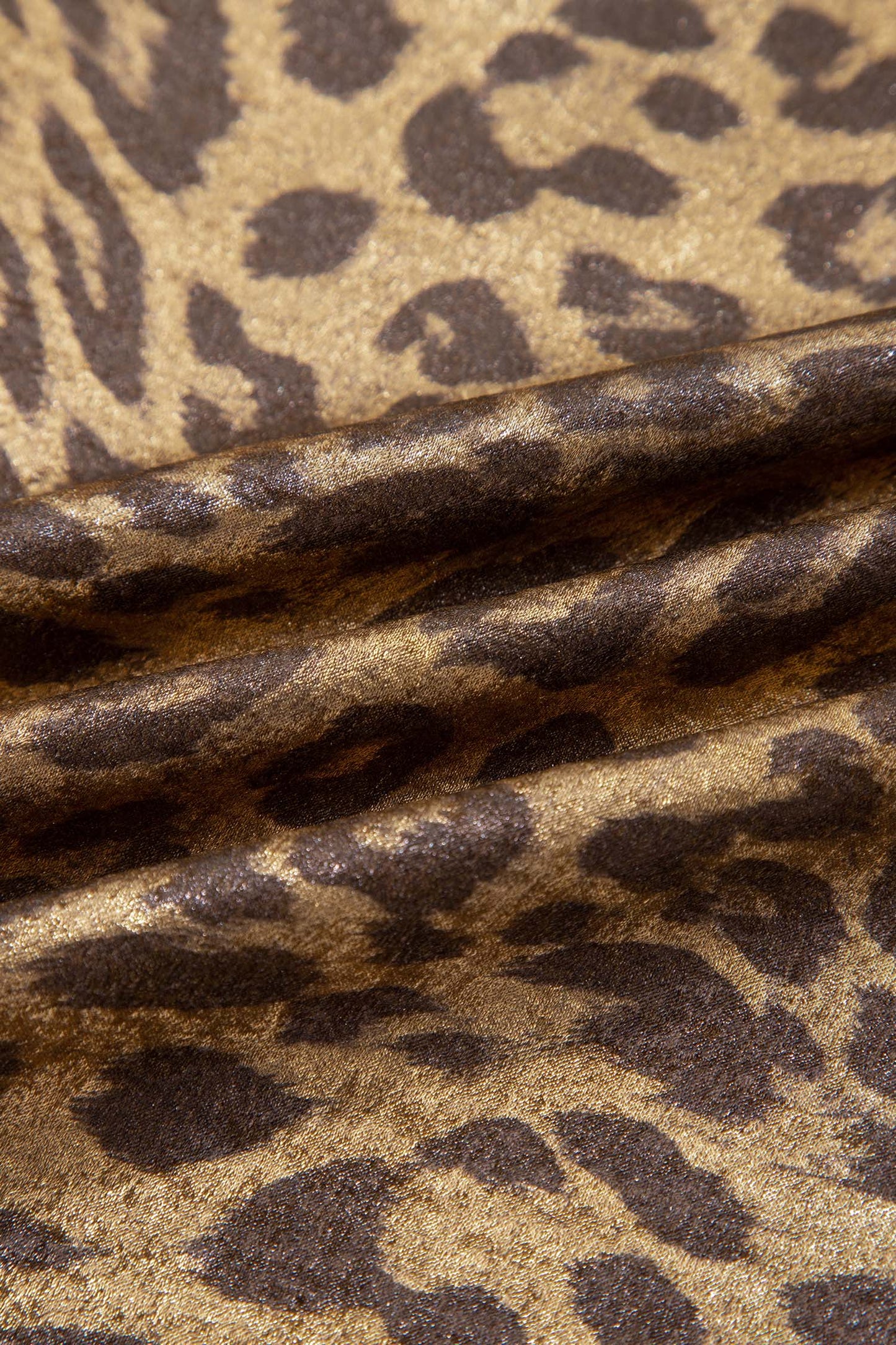 Metallic Leopard 3/4 Sleeve Blouse