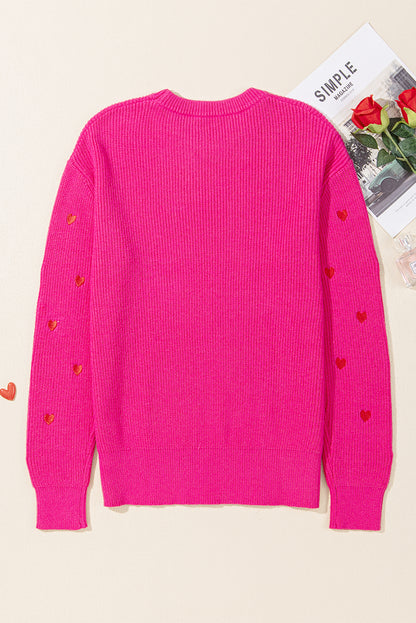 Heart Drop Shoulder Sweater