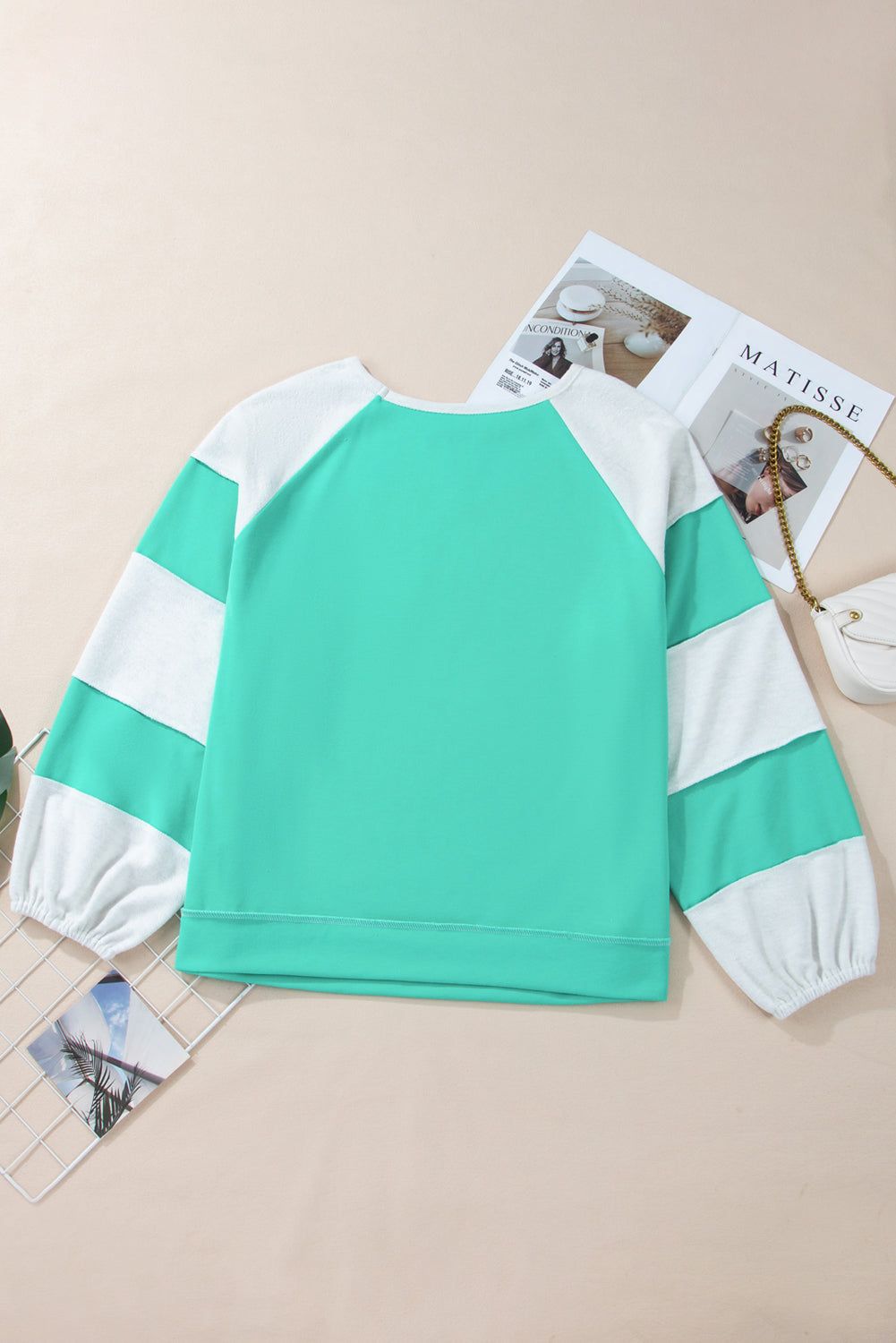 Colorblock Cross Seam Sweatshirt Plus Size