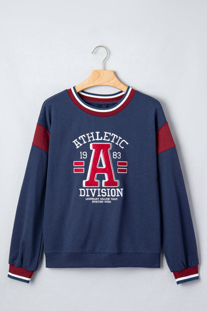 ATHLETIC DIVISION Colorblock Long Sleeve Graphic Sweatshirt