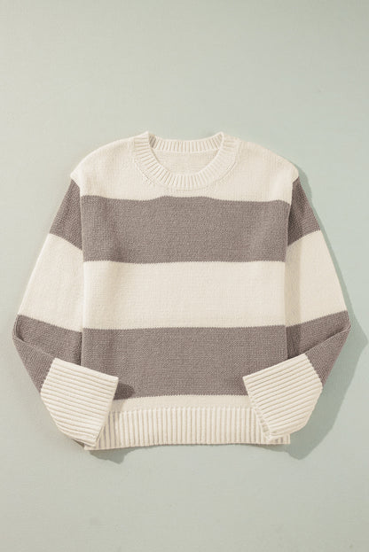 Colorblock Stripe Pullover Sweater