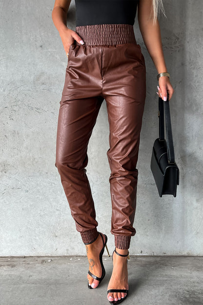 Leather High-Waist Skinny Pants