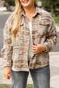 Plus Size Aztec Geometric Pockets Jacket