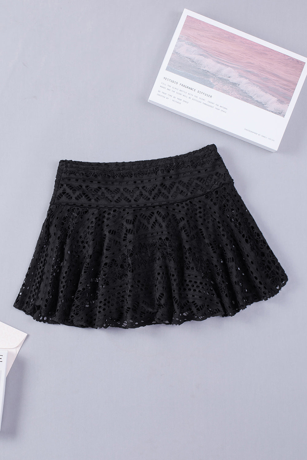 Solid Crochet Lace Bikini Swim Skirt