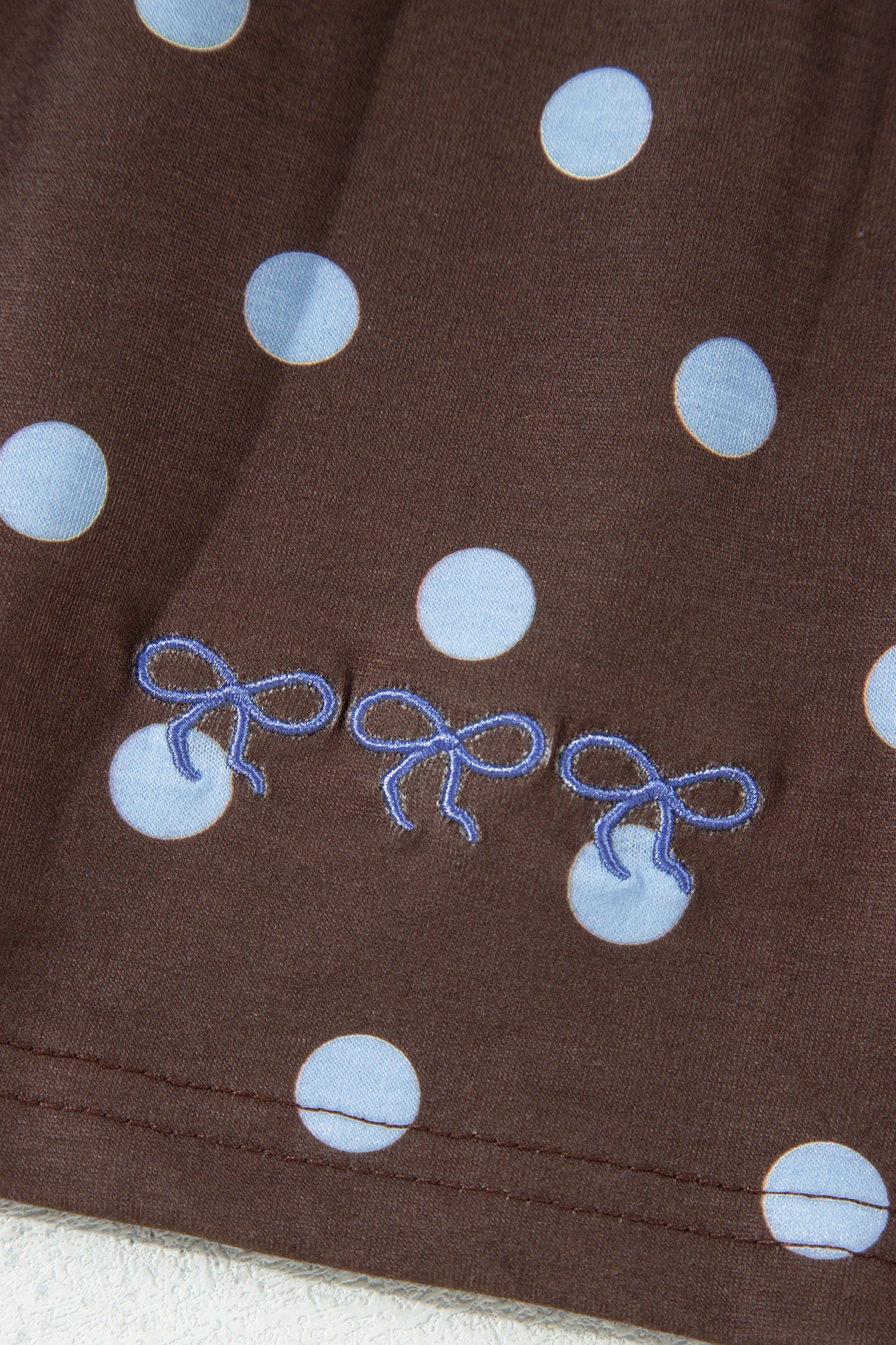 Polka Dot Long Sleeve Pullover & Bow Skort Set