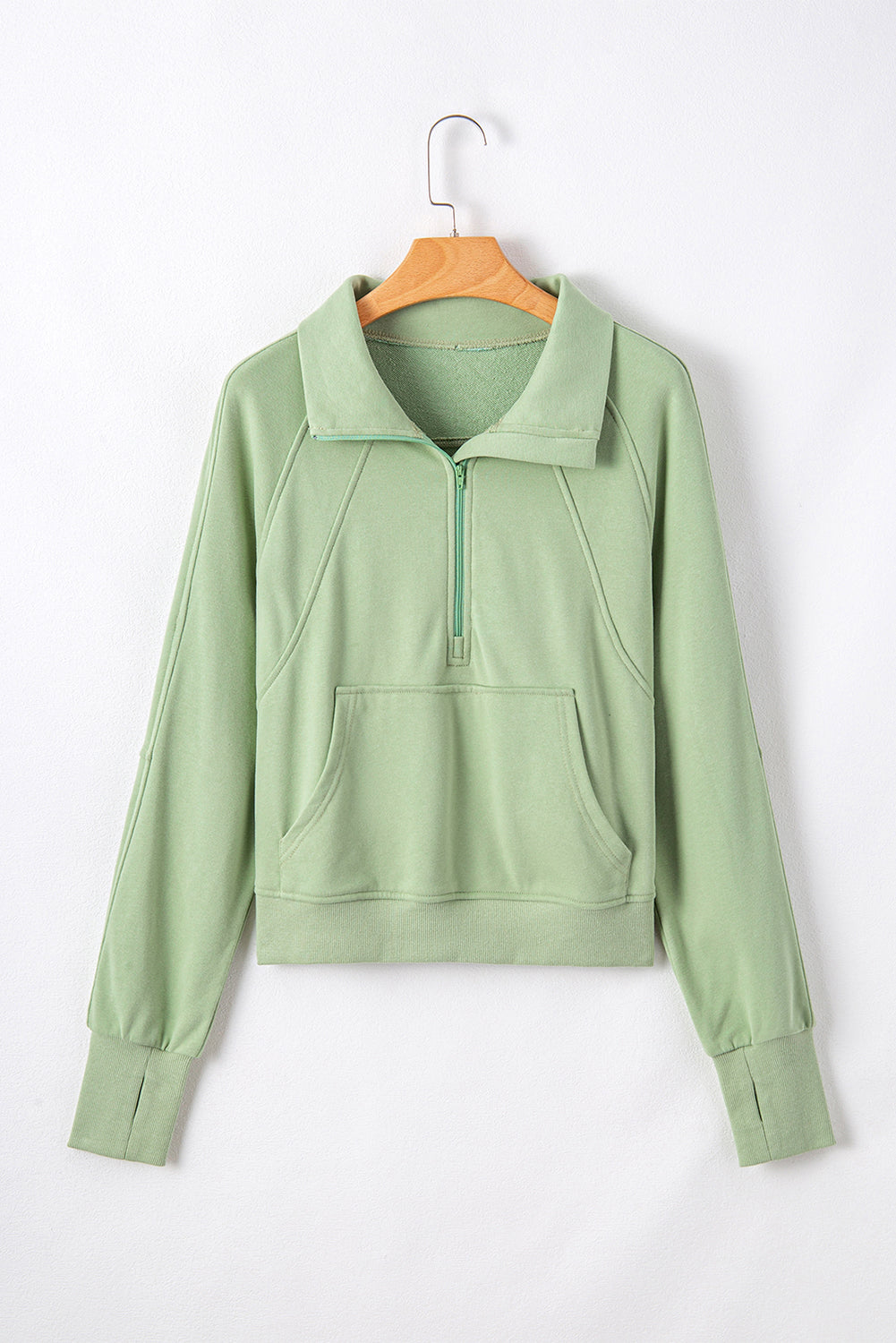 Quarter Zip Kangaroo Pocket Sweatshirt