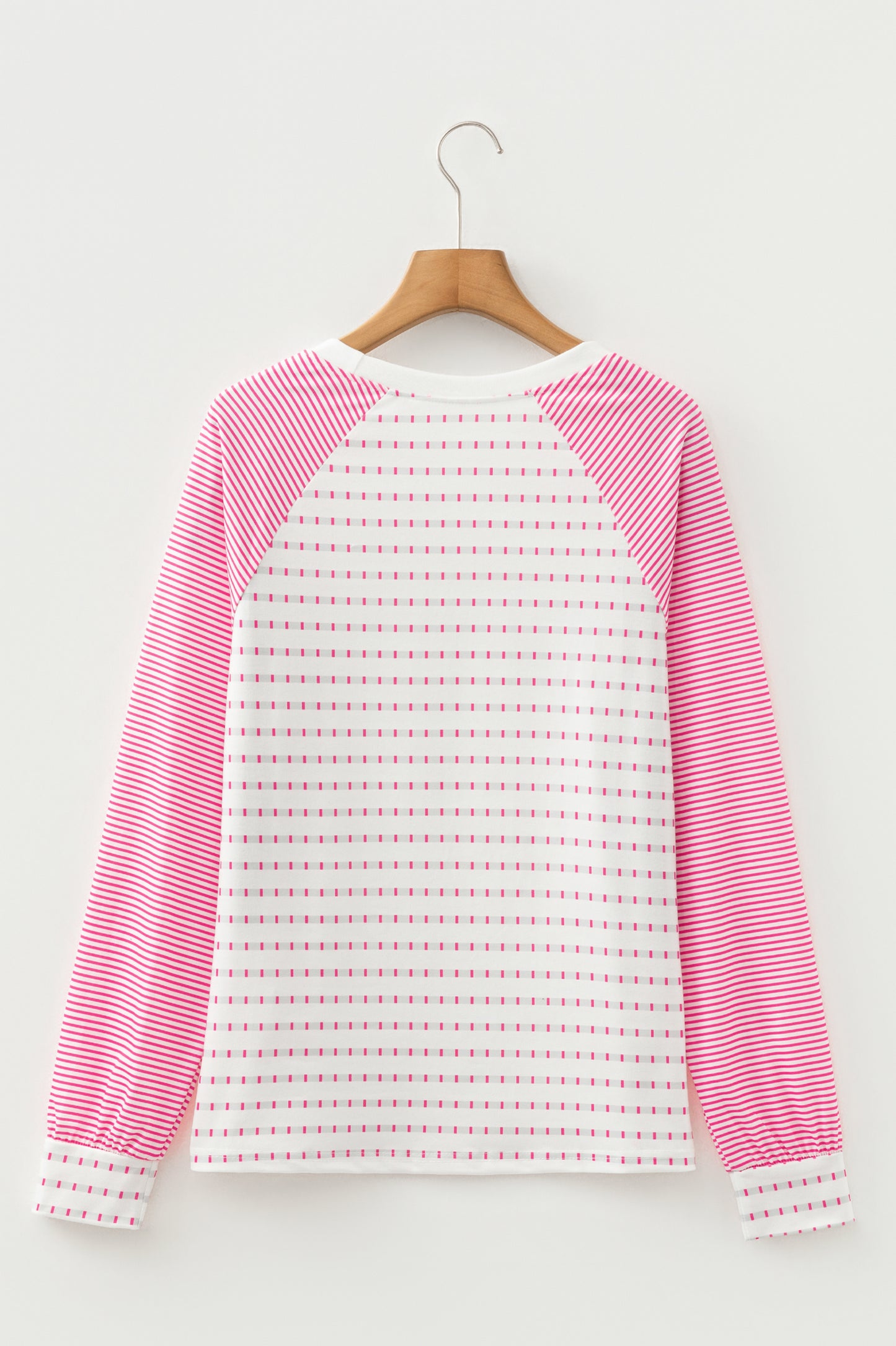 Stripe Raglan Patchwork Long Sleeve Top