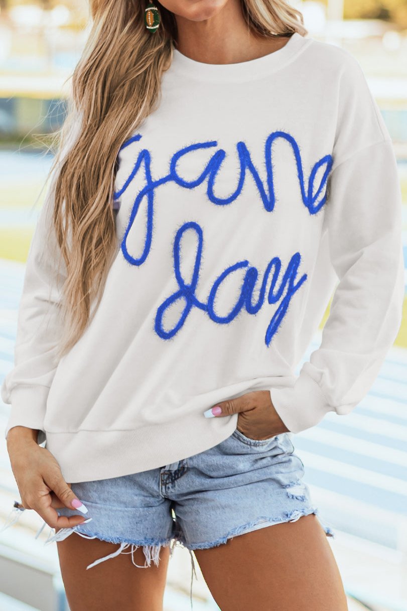 Game Day Tinsel Drop Shoulder Sweatshirt