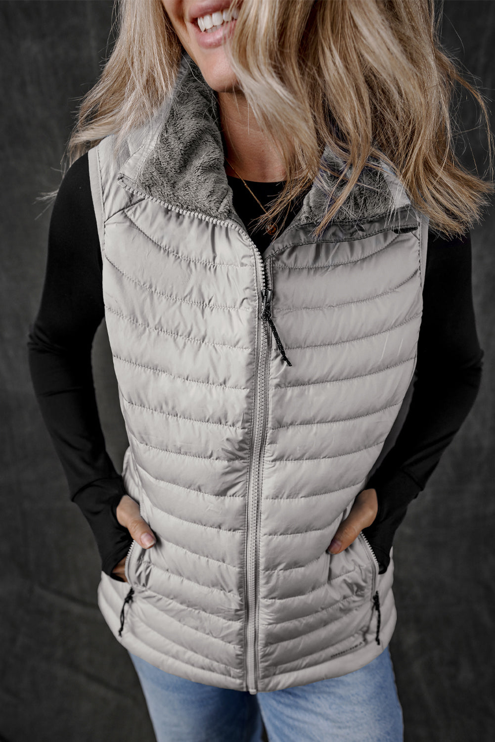 Quilted Zipped Puffer Vest