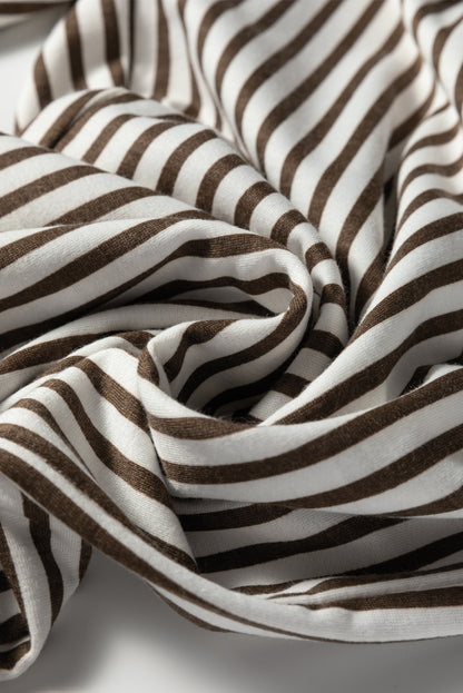 Stripe Pocketed Elastic High Waist Pants