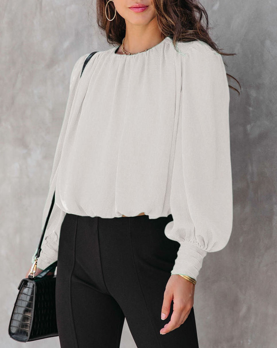 Timeless Gathered Puff Sleeve Blouse