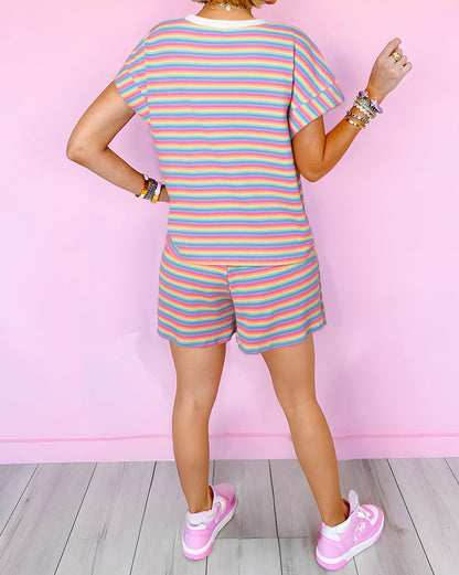 Stripe Tee and Shorts Set