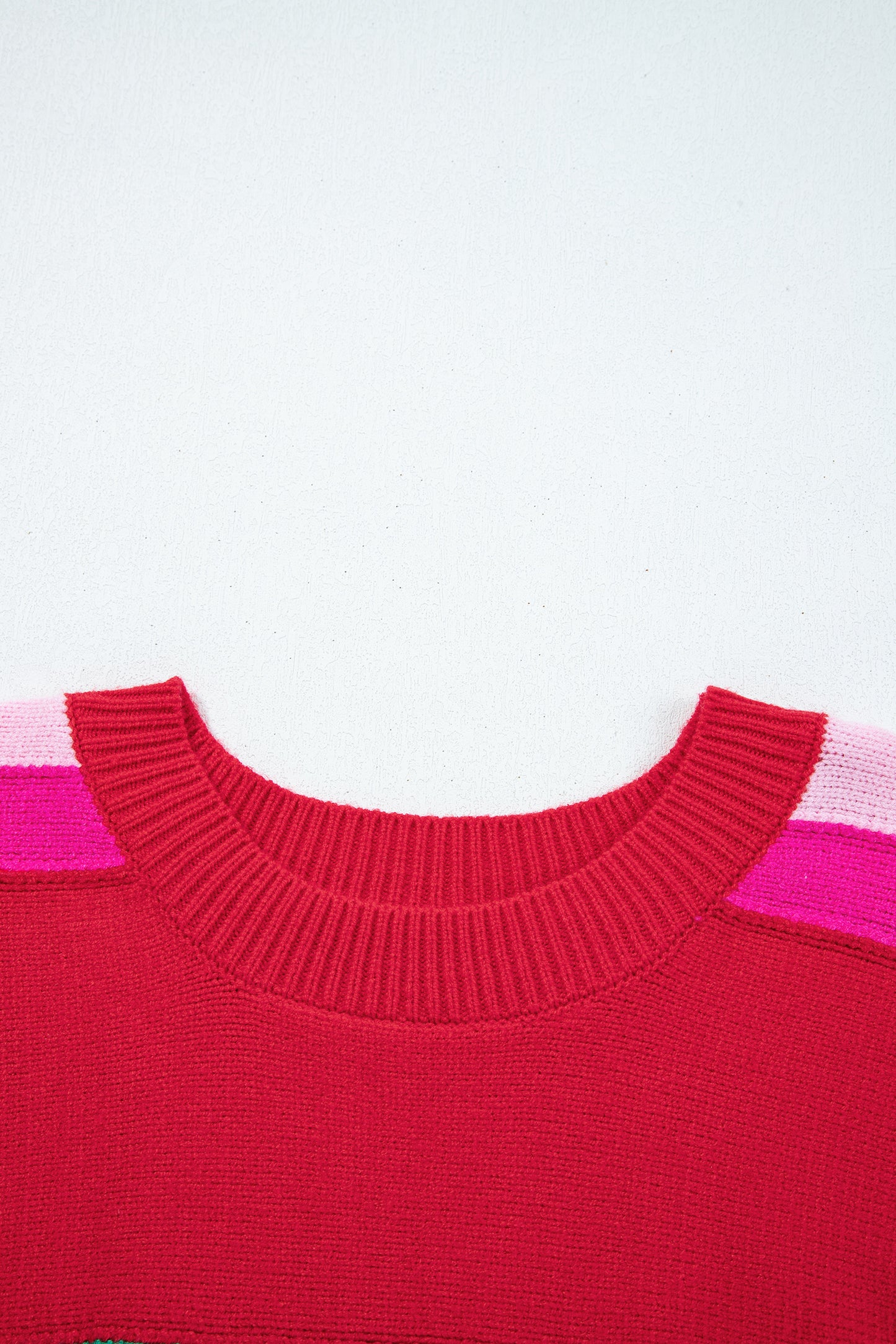 Christmas Colorblock Stripe Long Sleeve Sweater