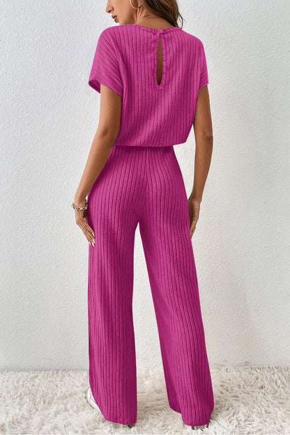 Ribbed Wide Leg Jumpsuit