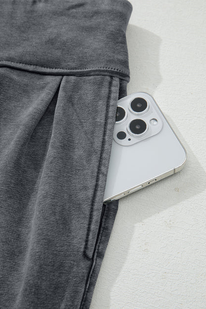 Solid Mineral Wash Jogger Style Pants