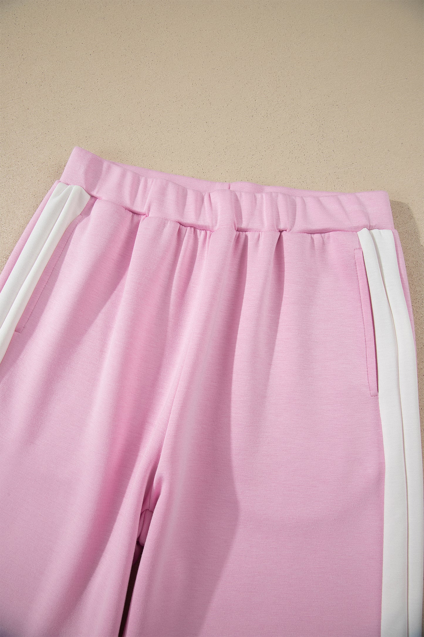 Colorblock Cropped Tank & Elastic Waist Pants Set